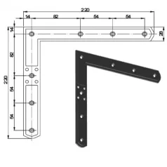 Sarokvas 3090 jobb, 220 mm