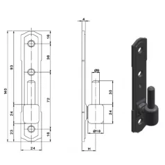Csapszeggel ellátott zsanér 2980 16mm