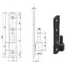 Csapszeggel ellátott zsanér 2981 19mm