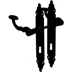 Kovácsoltvas kilincs 100, fekete 72 mm, betét