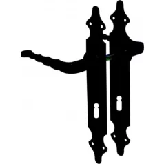 Kovácsoltvas kilincs 101, fekete 72 mm, betét