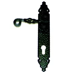 Kovácsoltvas kilincs 102, fekete 72 mm, betét