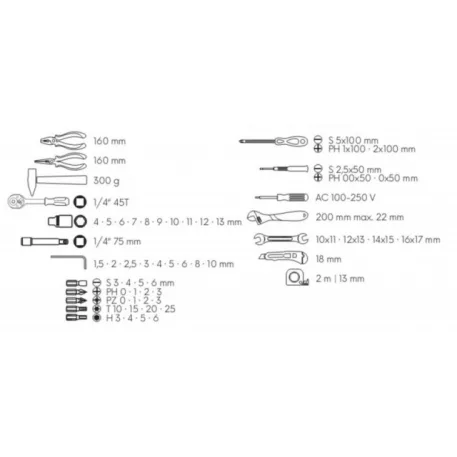 Szerszám készlet 60 db műanyag dobozban