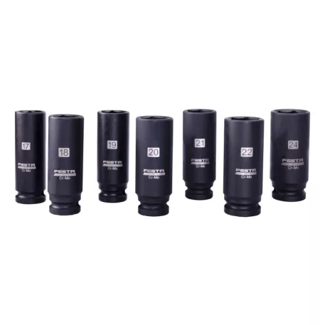 Ütvecsavarozó hosszabbított dugókulcs készlet 1/2" Cr-Mo FESTA Industry