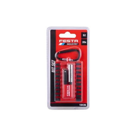 Torziós bitkészlet PH, PZ, torx S2 1/4" 25mm + hosszabbító FESTA INDUSTRY