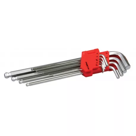 Imbuszkulcs készlet CrV Long 9 db. - 1.5, 2, 2,5, 3, 4, 5, 6, 8, 10 mm