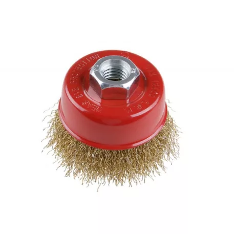 Fazékkefe sárgaréz hullámosított 150mm M14 FESTA