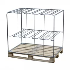 Állvány lapátokra, ásókra, raklappal