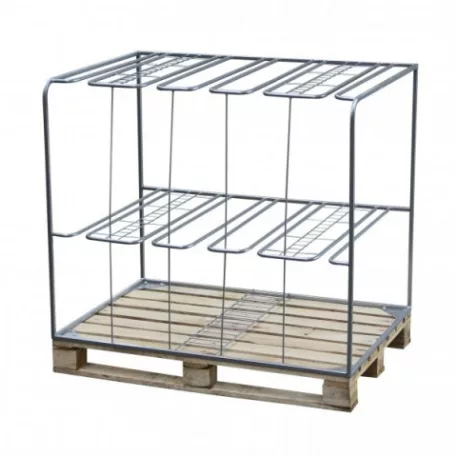 Állvány lapátokra, ásókra, raklappal