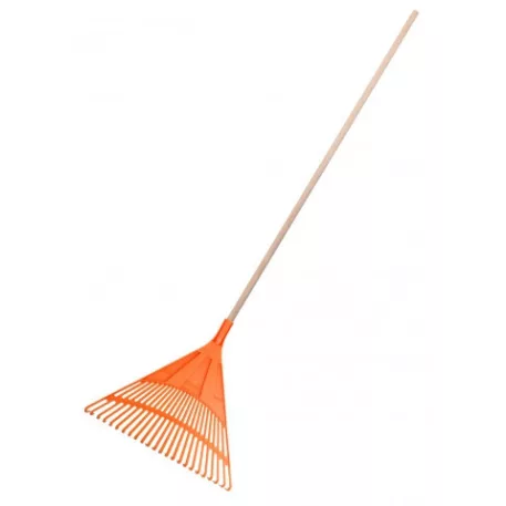 Gereblye műanyag 60 cm 24 fogú, fa nyéllel 160 cm