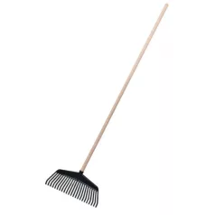 Gereblye műanyag 40 cm 23 fogú, fa nyéllel 160 cm