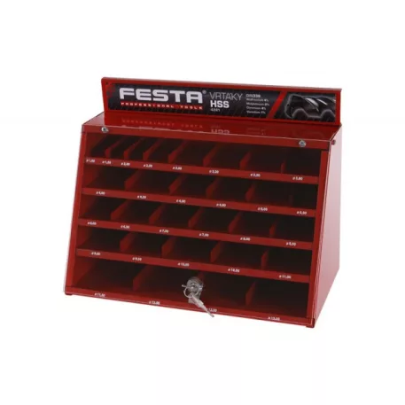 Fúrószár tartó szekrény piros