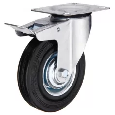   Forgó kerék csapággyal és fékkel fém felnivel átmérő 85 mm, 105 mm, 50 kg