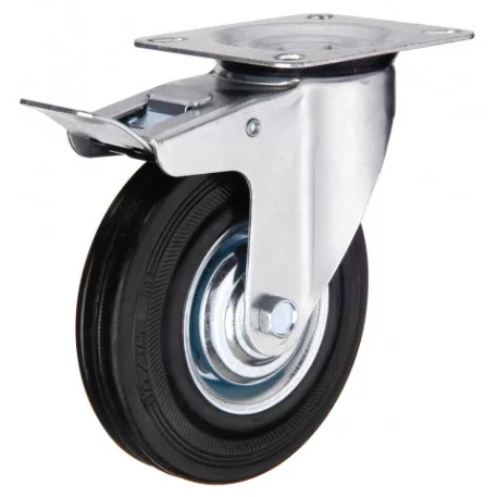 Forgó kerék csapággyal és fékkel fém felnivel átmérő 160 mm, 195 mm, 130 kg
