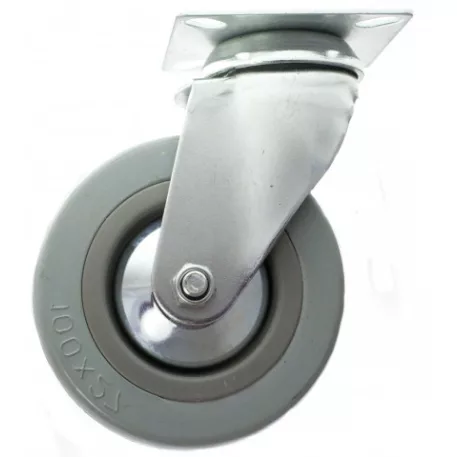 Forgóvillás kerék csapággyal szürke gumi átmérő 125 mm, 161 mm, 60 kg