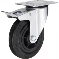   Forgó kerék csapággyal és fékkel műanyag felnivel átmérő 85 mm, 105 mm, 50 kg
