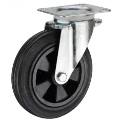   Konténer kerék forgó villában műanyag átmérő 160 mm, 197 mm, 160 kg