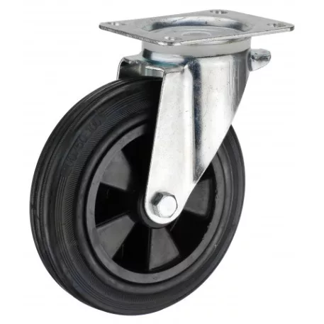 Konténer kerék forgó villában műanyag átmérő 160 mm, 197 mm, 160 kg