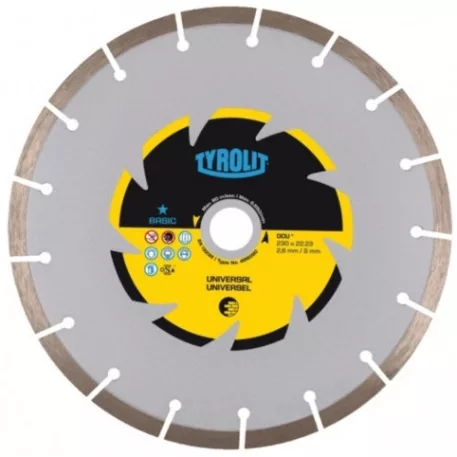 Gyémánt vágókorong TYROLIT szegmentált DCU Basic átmérő 115x2,0 mm