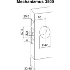 Kovácsolt gombkilincs fényes króm, m.3903 kulcs nélkül az egyik oldalon, másik oldalon biztosíték (m.3903)