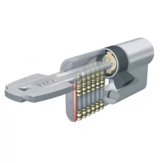   Biztonsági cilinderzárbetét, m. T60 30/35 mm, sárgaréz + 5 kulcs