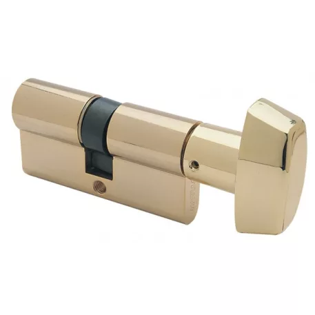 Gombos biztonsági cilinderzárbetét T60 30/35 mm, nikkel + 5 kulcs