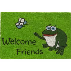 Dekoratív lábtörlő, béka, kókuszrost