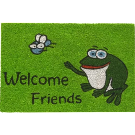 Dekoratív lábtörlő, béka, kókuszrost