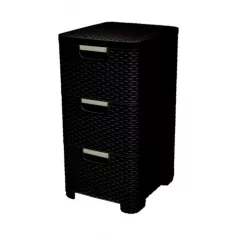 Fiókos doboz 3x 14 L Rattan fehér