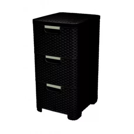 Fiókos doboz 3x 14 L Rattan barna