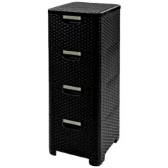Fiókos doboz 4x 14 L Rattan fehér