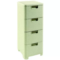 Fiókos doboz 4x 14 L Rattan fehér
