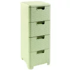 Fiókos doboz 4x 14 L Rattan barna