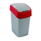 Szemetes fedeles 25 L ezüst/piros