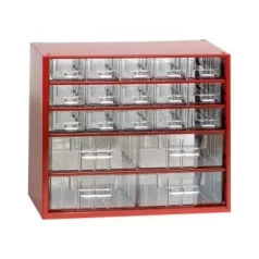 Szekrény 30,5x28 cm műanyag fiókos 15k,4kp piros