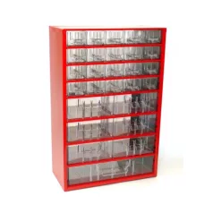 Szekrény 30,5x46 cm műanyag fiókos 20k,6kp,1n piros