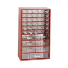 Szekrény 30,5x55 cm műanyag fiókos 30k,6kp,1n piros