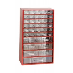 Szekrény 30,5x55 cm műanyag fiókos 30k,6kp,1n piros