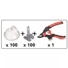   Szintező készlet Quick /100 db alátét,100 db kalap, fogó/