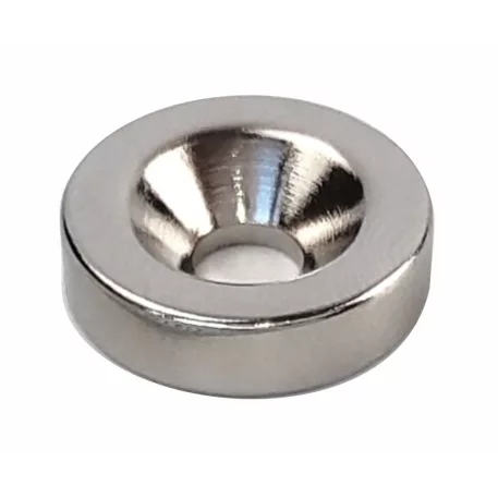 Neodímium mágnes, hengeres 15x4mm furattal M4 /északi pólus/