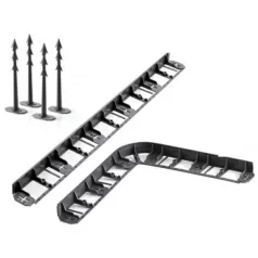 Gyepszegély műanyag 8 m + 28 rögzítő tüske 4,5 cm