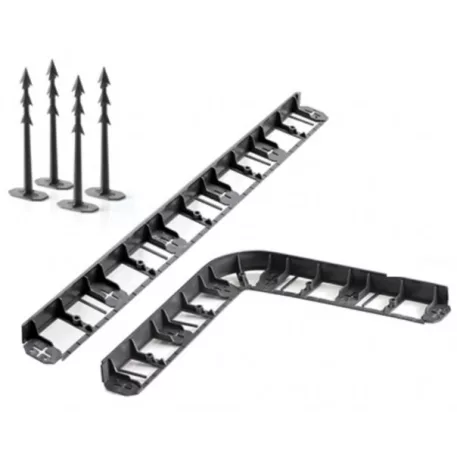 Gyepszegély műanyag 8 m/5,7 cm + 28 rögzítő tüske