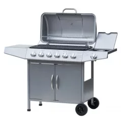 Gázgrill ezüst 6 + 1 égő