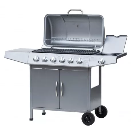 Gázgrill ezüst 6 + 1 égő