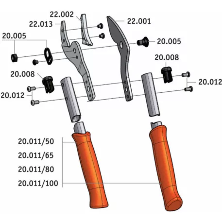 LÖWE 22065 rávágós ágvágó 65 cm, átmérő 45 mm, 1020 g