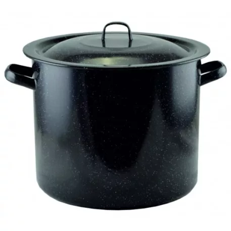 Fazék fekete zománcos fedővel 20l