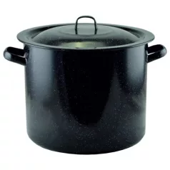 Fazék fekete zománcos 30L fedővel