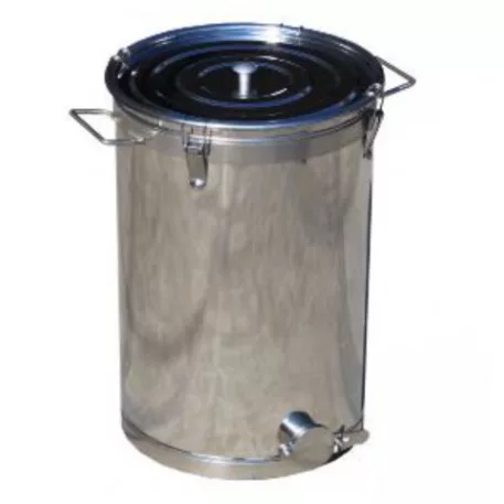 35L-es Mézes Vödör, 50 kg, INOX 304, Szeleppel és Satuval