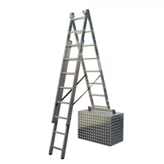 Sokcélú alumínium létra lépcsőfunkcióval Krause 3x6