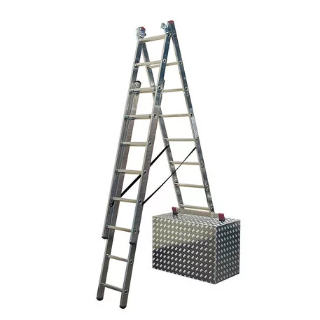 Sokcélú alumínium létra lépcsőfunkcióval Krause 3x6
